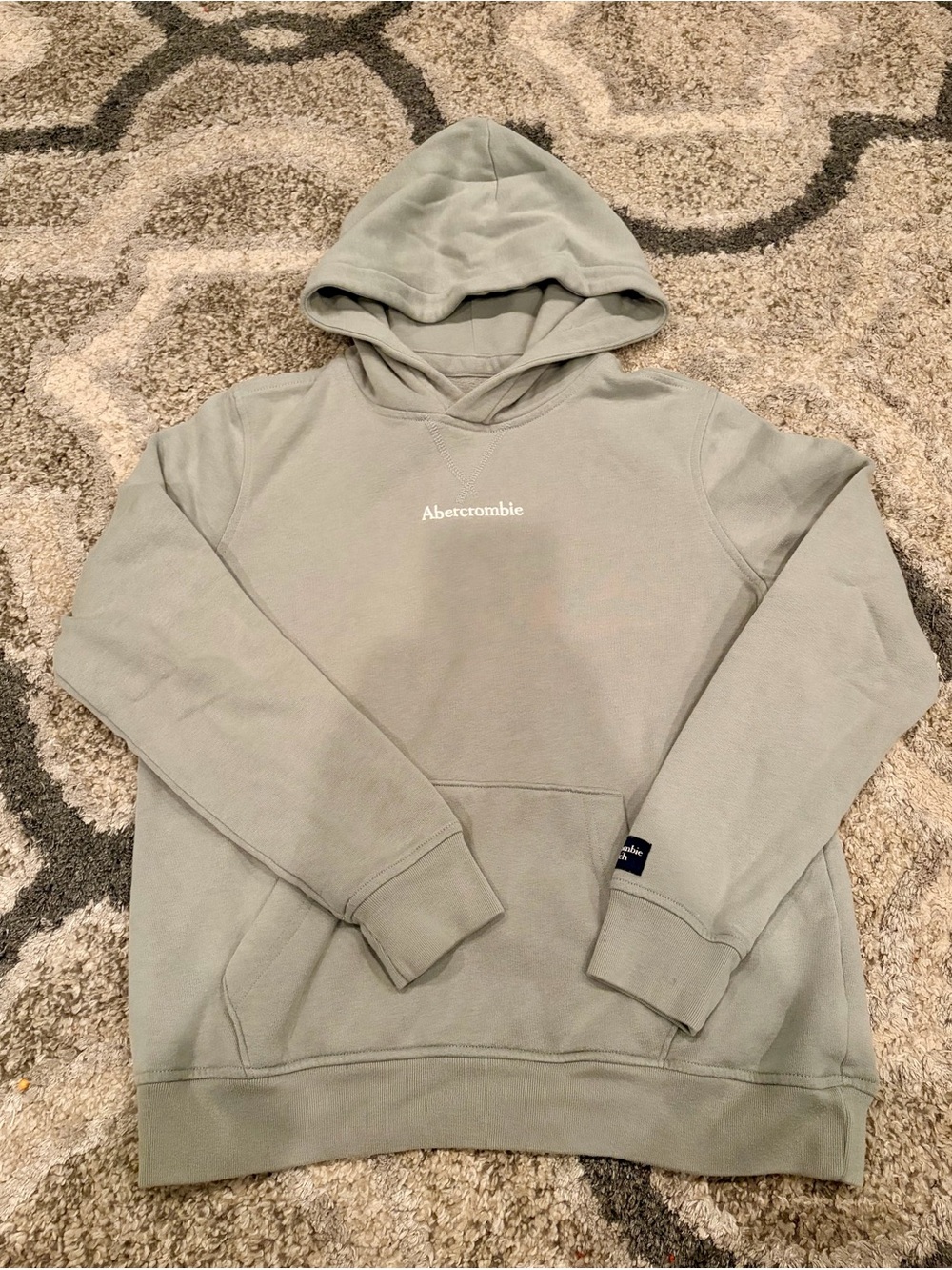 Abercrombie Kids Sage Green/Grey Hoodie Boys 13/14